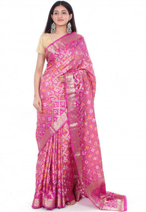Gharchola Silk Saree in Pink
