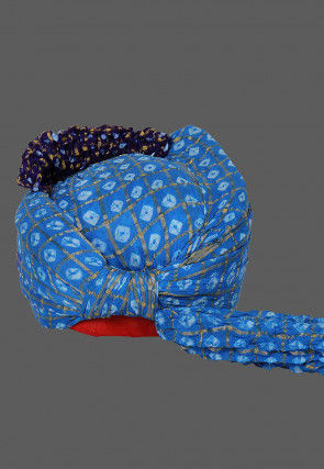 Ghatchola Art Silk Kids Turban in Blue