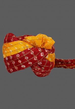 Ghatchola Art Silk Kids Turban in Maroon and Mustard