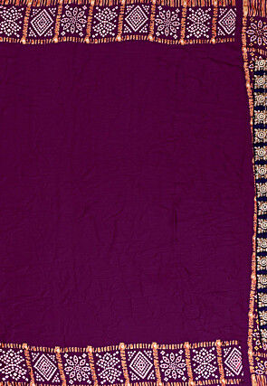 Ghatchola Bandhej Printed Crepe Saree in Magenta