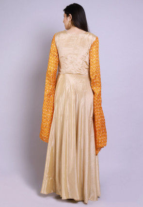 Ghatchola Chinon Crepe Gown in Beige