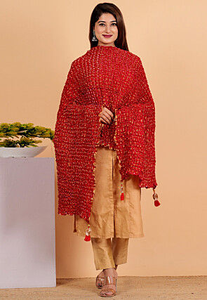 Ghatchola Dupatta in Red