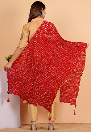 Ghatchola Dupatta in Red
