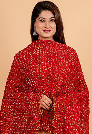 Ghatchola Dupatta in Red