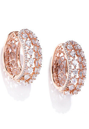 Gold Plated American Diamond Studded Earrings