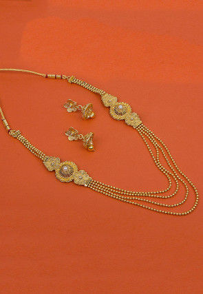 Gold Plated Beaded Layered Necklace Set