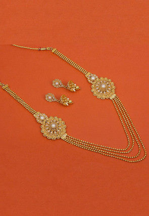 Gold Plated Beaded Layered Necklace Set