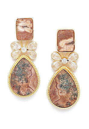Gold Plated Stone Studded Earrings