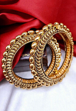 Golden Polished Openable Bangle Pair