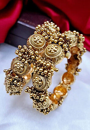 Golden Polished Openable Bangle Pair