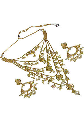 Golden Polished Layered Necklace Set