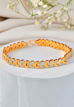 Golden Polished Men Bracelet