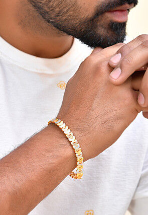 Golden Polished Men Bracelet