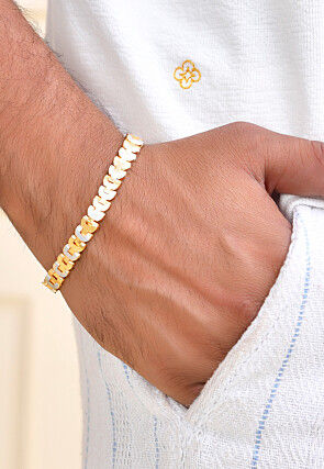 Golden Polished Men Bracelet