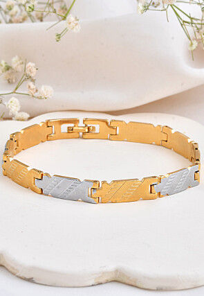 Golden Polished Men Bracelet