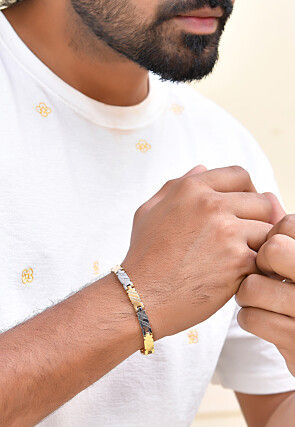 Golden Polished Men Bracelet