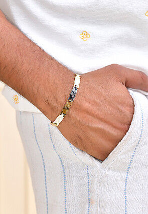 Golden Polished Men Bracelet