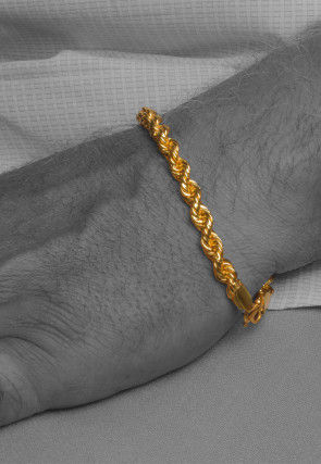 Golden Polished Men Bracelet