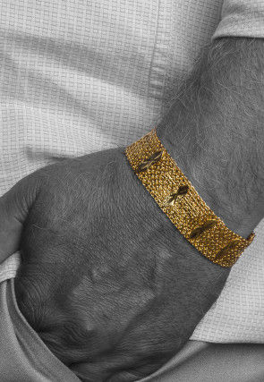 Golden Polished Men Bracelet