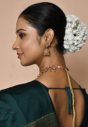 Golden Polished Temple Choker Necklace Set