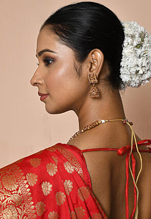 Golden Polished Temple Choker Necklace Set