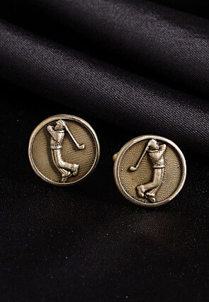Golfer Metallic Cufflink Pair
