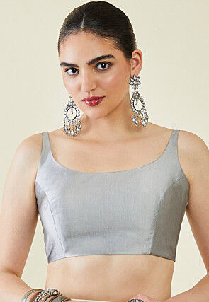 Gota Embellished Chiffon Saree in Shaded Blue and Green