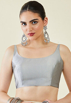 Gota Embellished Chiffon Saree in Shaded Blue and Yellow