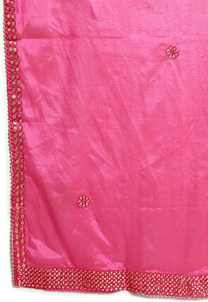 Gota Embellished Chinon Crepe Dupatta in Fuchsia