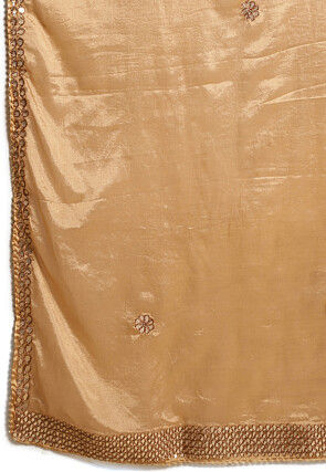Gota Embellished Chinon Crepe Dupatta in Light Brown