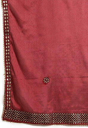 Gota Embellished Chinon Crepe Dupatta in Maroon