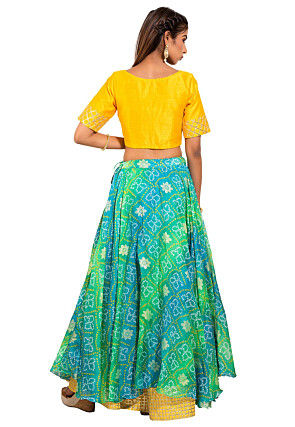 Gota Embroidered Dupion Silk Blouse in Yellow