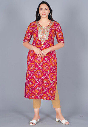 Gota Embroidered Pure Chinon Crepe Pakistani Suit in Fuschia