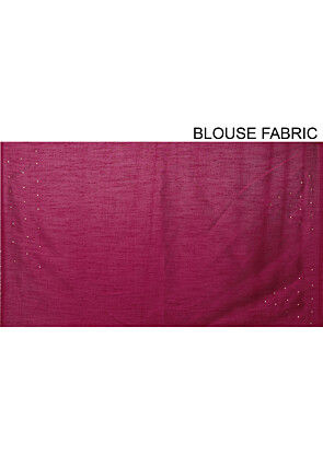 Half N Half Art Silk Embroidered Saree in Fuchsia and Cream