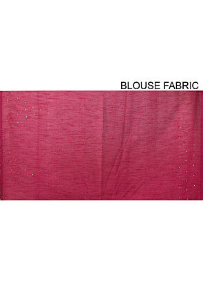 Half N Half Art Silk Saree in Dark Pink and Light Mustard