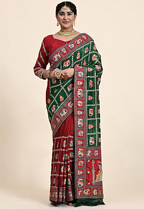 Buy Green Sarees for Women by Charukriti Online | Ajio.com