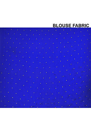 Half N Half Georgette Brasso Saree in White and Blue