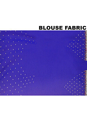 Half N Half Georgette Saree in Fuchsia and Navy Blue