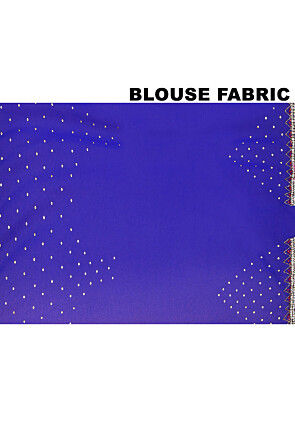 Half N Half Georgette Saree in Red and Navy Blue