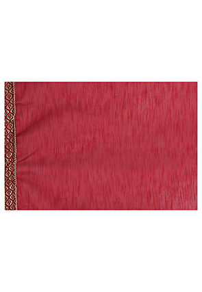 Half N Half Georgette Saree in Red and Pink