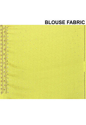 Half N Half Georgette Saree in Yellow and Green