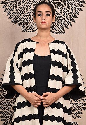 Hand Applique Pure Cotton Maxi Dress in Black