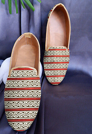 Hand Block Printed Cotton Loafer in Multicolor