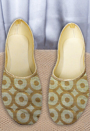 Hand Block Printed Pure Kota Tissue Women Jutti in Beige