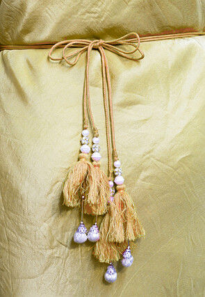 Hand Embroidered Art Silk Adjustable Waist Belt in Purple