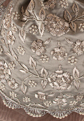 Hand Embroidered Art Silk Potli Bag in Silver