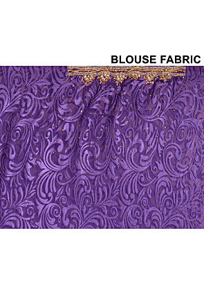 Hand Embroidered Chiffon Brasso Saree in Purple