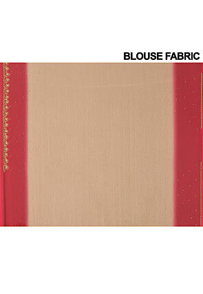 Hand Embroidered Chiffon Saree in Beige