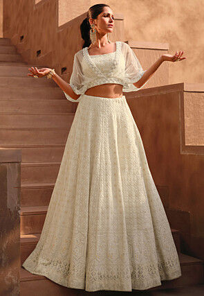 White and silver lehenga online cheap