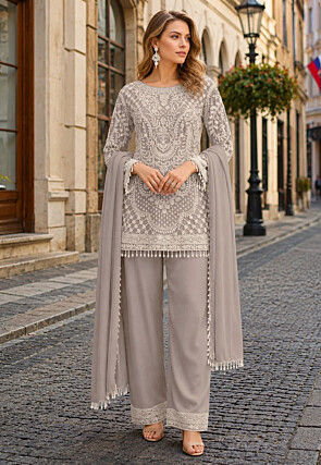 grey and pink pakistani dress - - Salwar Kameez: Buy Designer Indian Suits for Women Online fable
